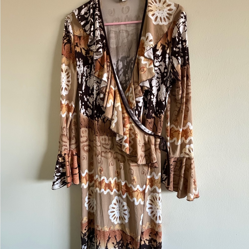 Floral Ruffle Wrap Dress